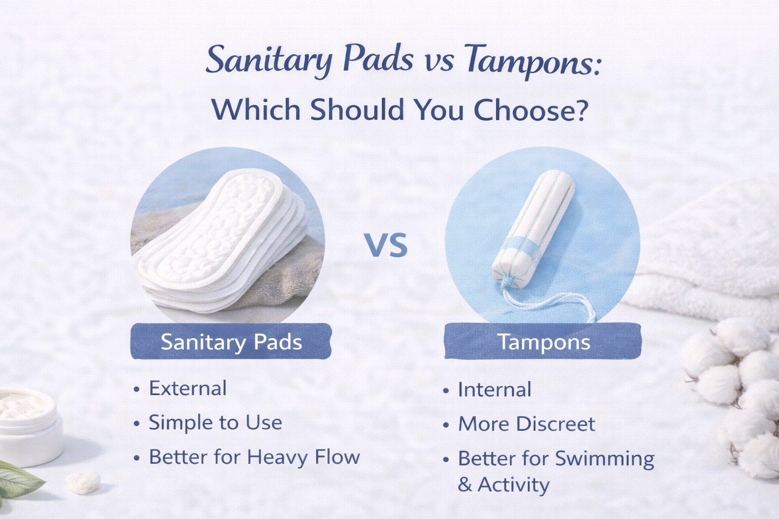 Sanitary Pads vs Tampons: Which Should You Choose?